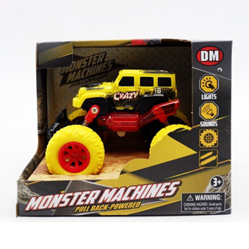 Dream Machine Monster Machine Pull Back-Powered Vehicle (Yellow) Main image