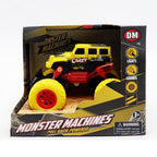 Dream Machine Monster Machine Pull Back-Powered Vehicle (Yellow)