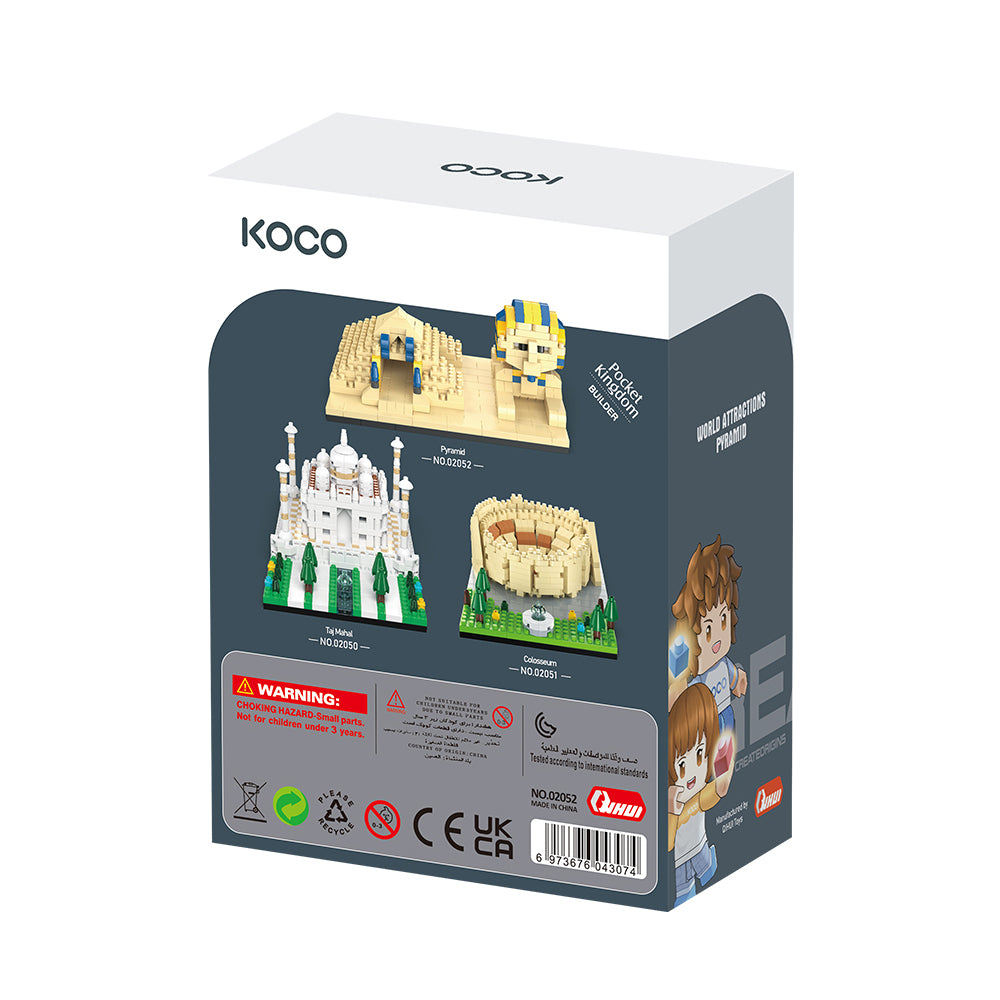 Koco Bricks 02052 World Attractions Pyramid, Ages 6+, Building Blocks 410 Pieces