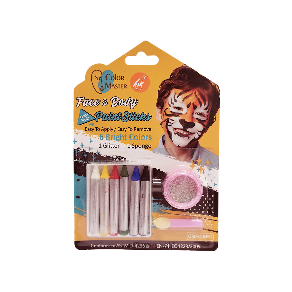 Tiger Face Paint  6 Colors Crayon Glitter Main image