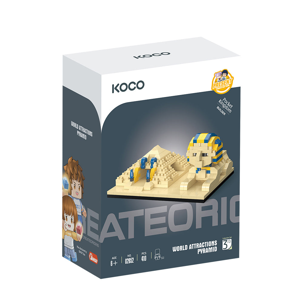 Koco Bricks 02052 World Attractions Pyramid, Ages 6+, Building Blocks 410 Pieces