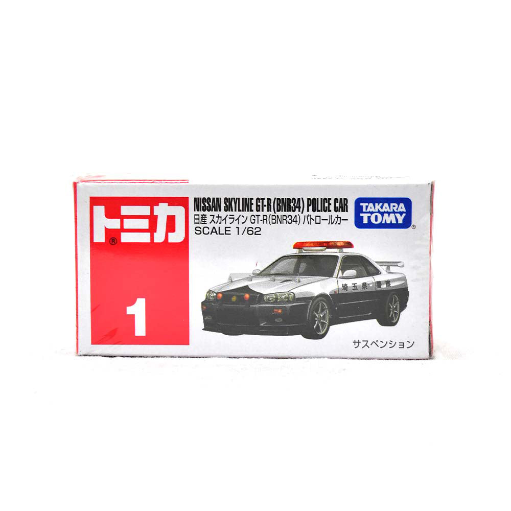 Tomica No. 01 Nissan Skyline GT-R (BNR34) Police Car Main image