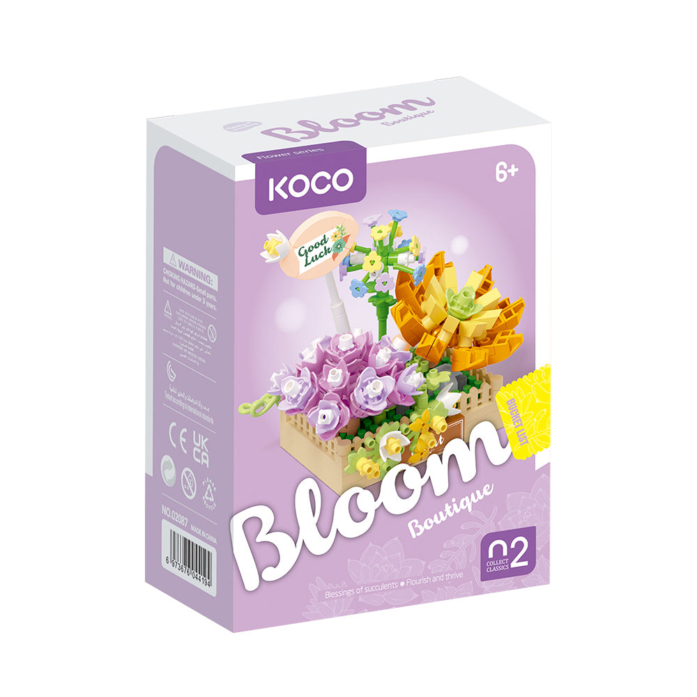 Koco Bricks 02087 Bloom boutique Blessing of Succulents Flourish and Thrive , Ages 6+, Building Blocks 295 Pieces