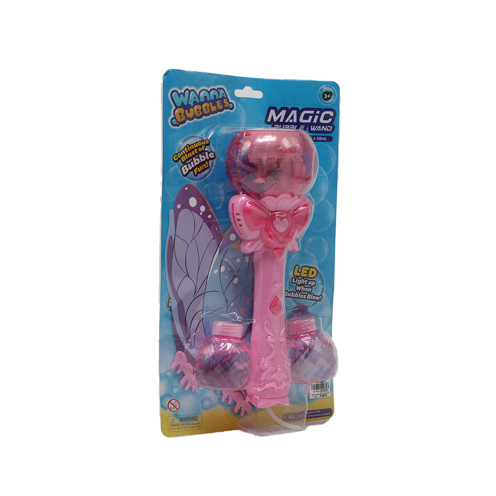 Wanna Bubbles Butterfly Magic Bubble Wand with 2 x 50ml Bubble Solution