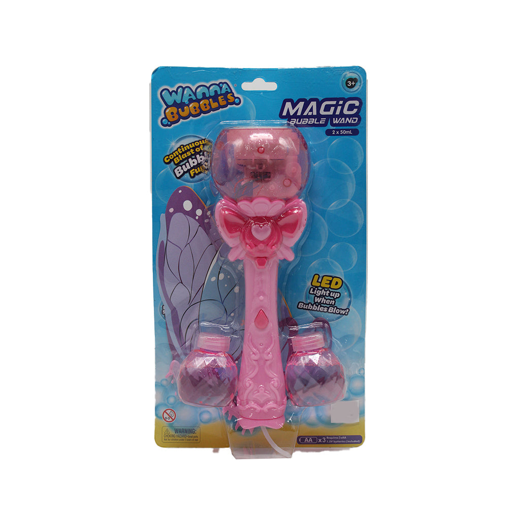 Wanna Bubbles Butterfly Magic Bubble Wand with 2 x 50ml Bubble Solution Main image