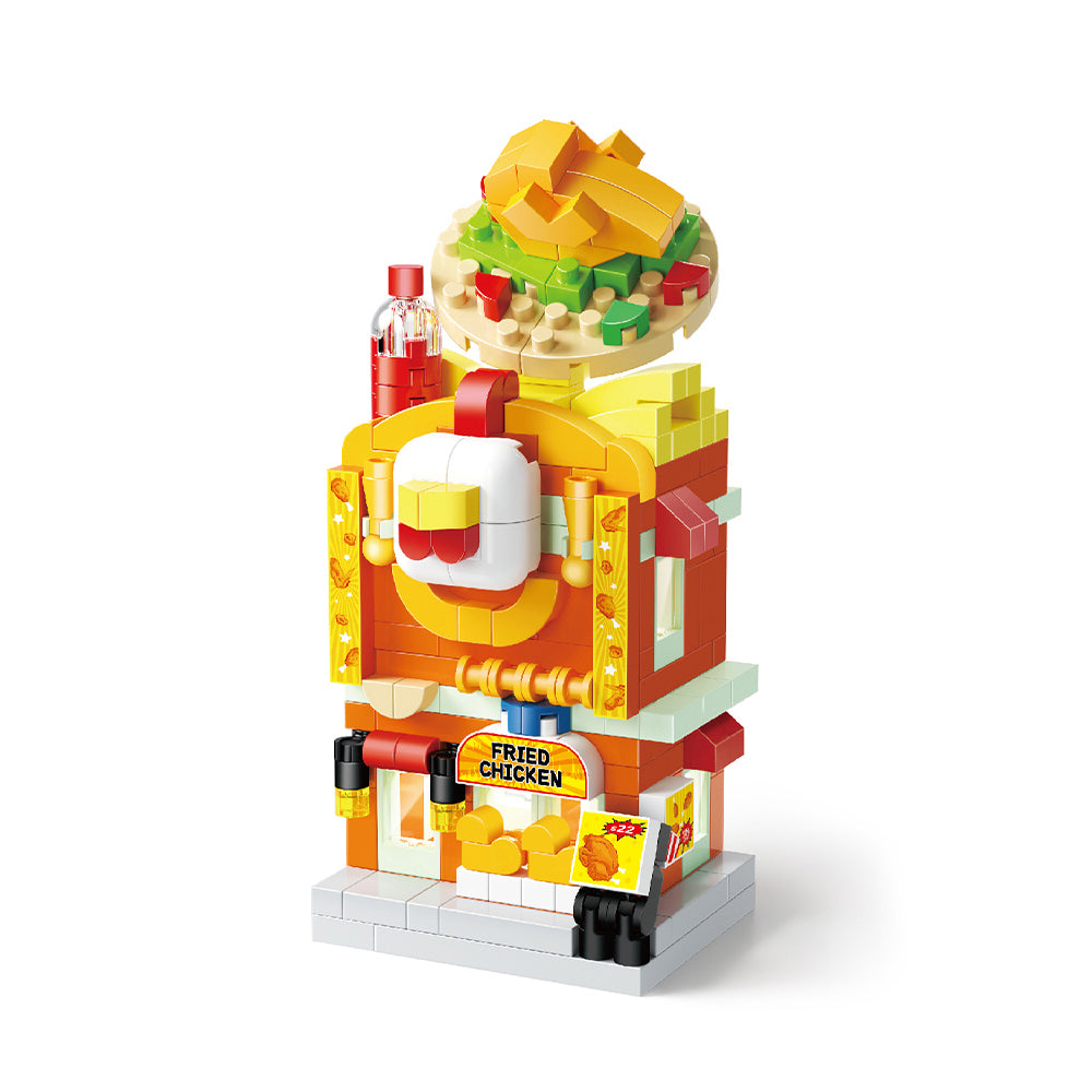 Koco Bricks 02041 Interesting Creative Street View Fried Chicken, Ages 6+, Building Blocks 283 Pieces