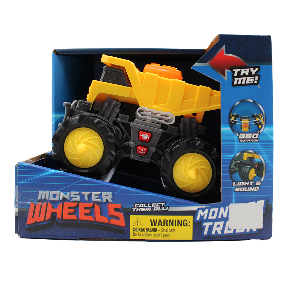 Monster Wheels Big Wheels Engineering Monster Truck with Lights & Sound