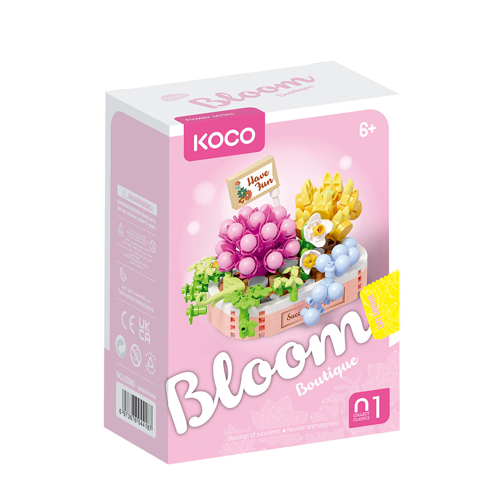 Koco Bricks 02086 Bloom boutique Blessing of Succulents Reunion and Happiness , Ages 6+, Building Blocks 249 Pieces