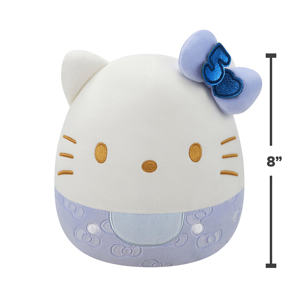 Squishmallows hello Kitty 50th Anniversary 8 Inch Small Plush Toy - Hello Kitty - Blue