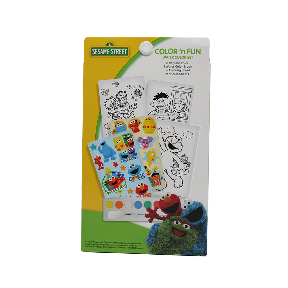 123 Sesame Street Color 'N Fun Water Color Set