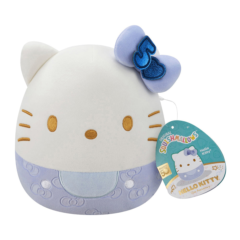 Squishmallows hello Kitty 50th Anniversary 8 Inch Small Plush Toy - Hello Kitty - Blue