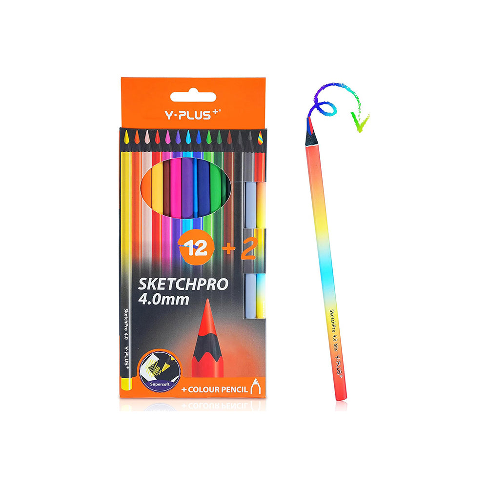 Y-Plus Sketch Pro 4.0mm Colour Pencil - 14 Colours