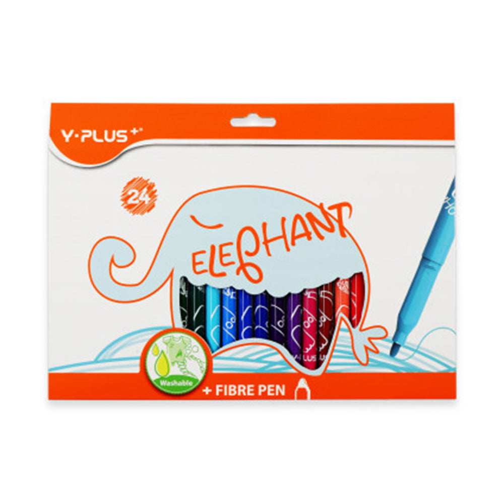 Y-Plus Elephant Washable Fibre Pen - 24 Colors