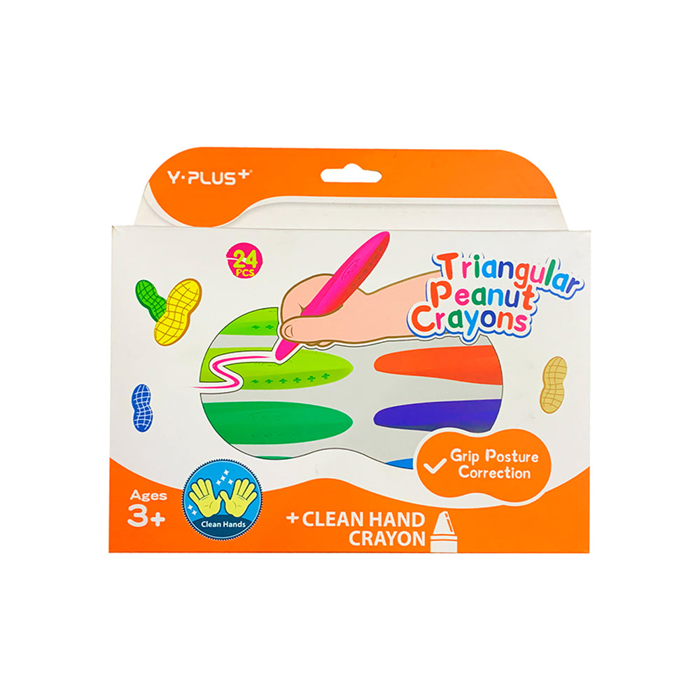 Y-Plus Triangular Peanut Crayon Hand Crayon - 24 colors