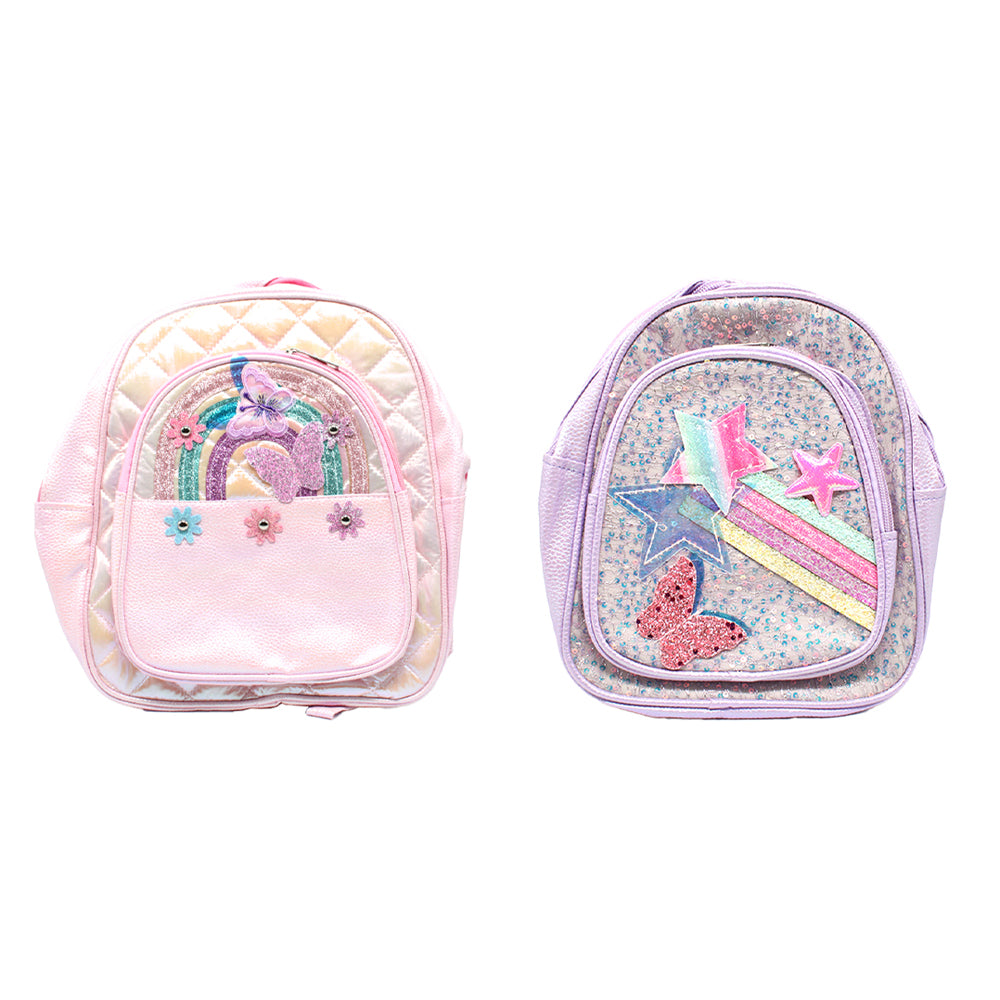 Mini Backpack with Glittered Rainbow