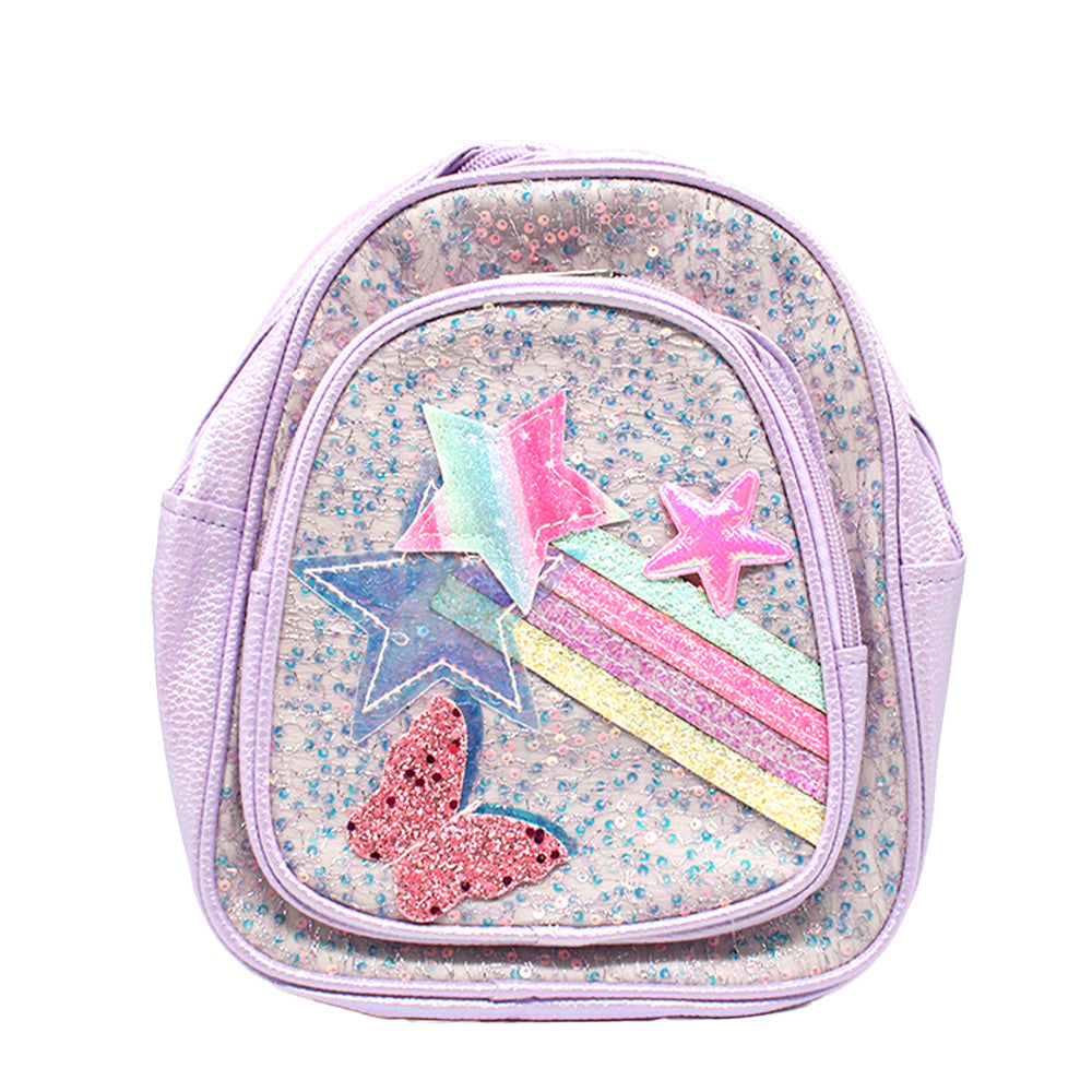 Mini Backpack with Glittered Rainbow