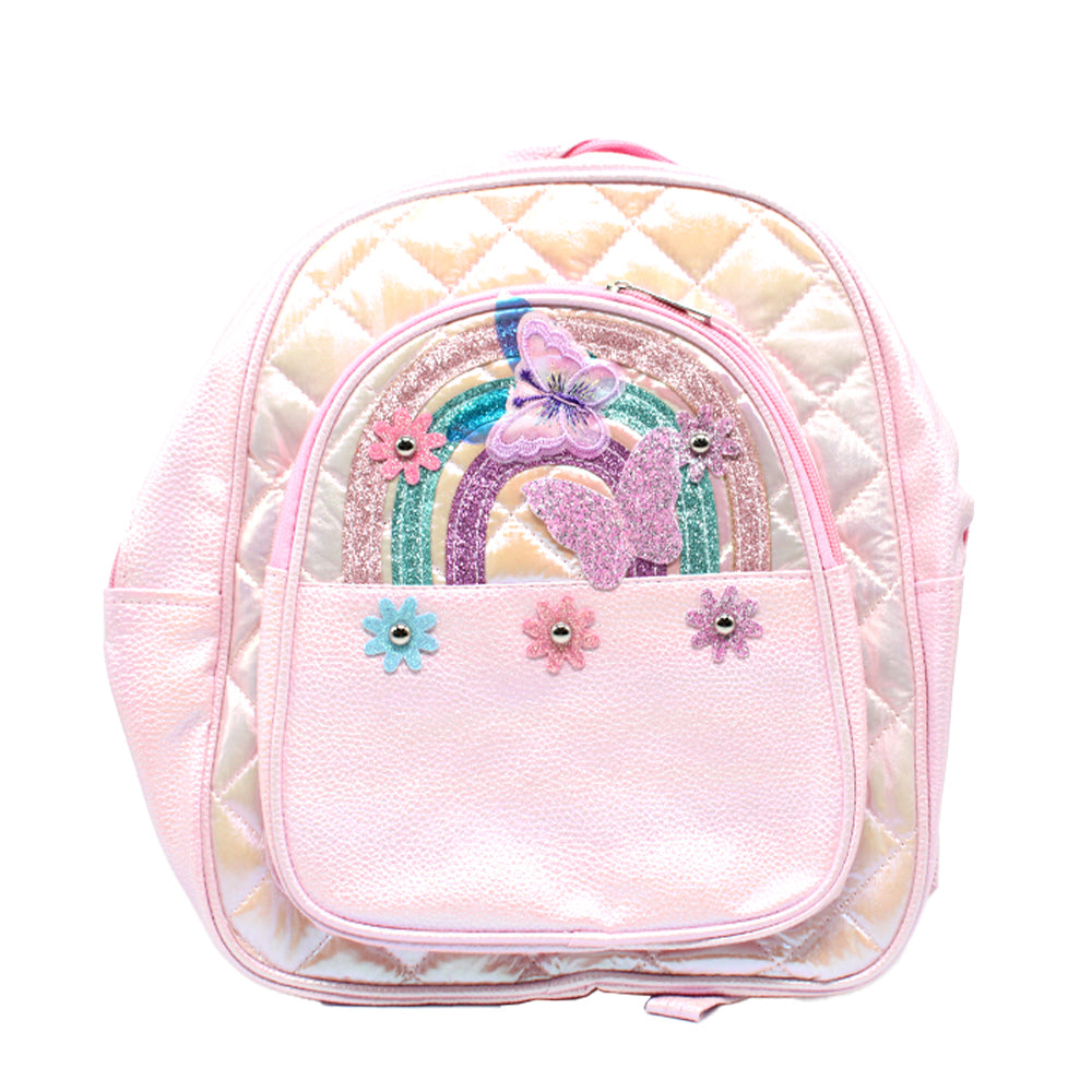 Mini Backpack with Glittered Rainbow