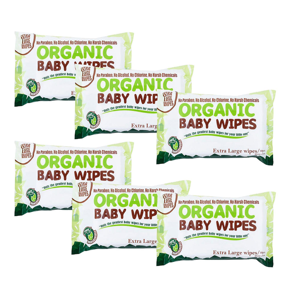 Organic Baby Wipes 30s Extra Large (Bundle of 6)