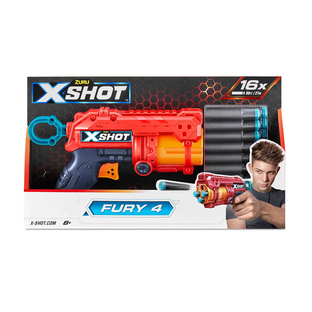 X-SHOT Excel Fury 4, 36377, Age 8+, 16 Foam darts