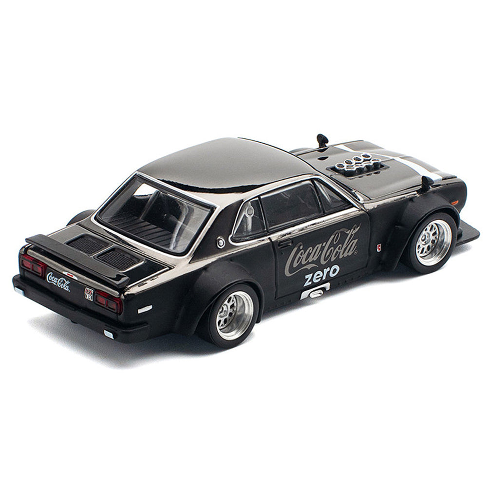 Pop Race x Tiny 1:64 Nissan Skyline GT-R V8 Drift (Hakosuka), Coca-Cola Edition, Black