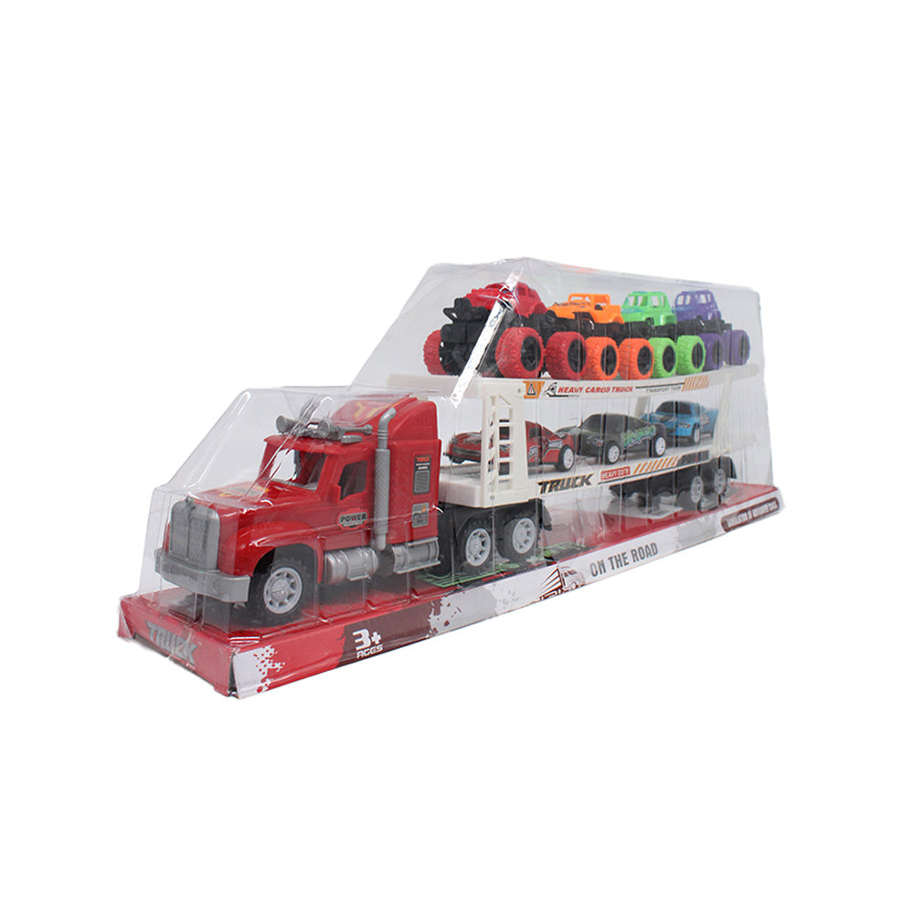 Trailer Truck Set With 7 Cars