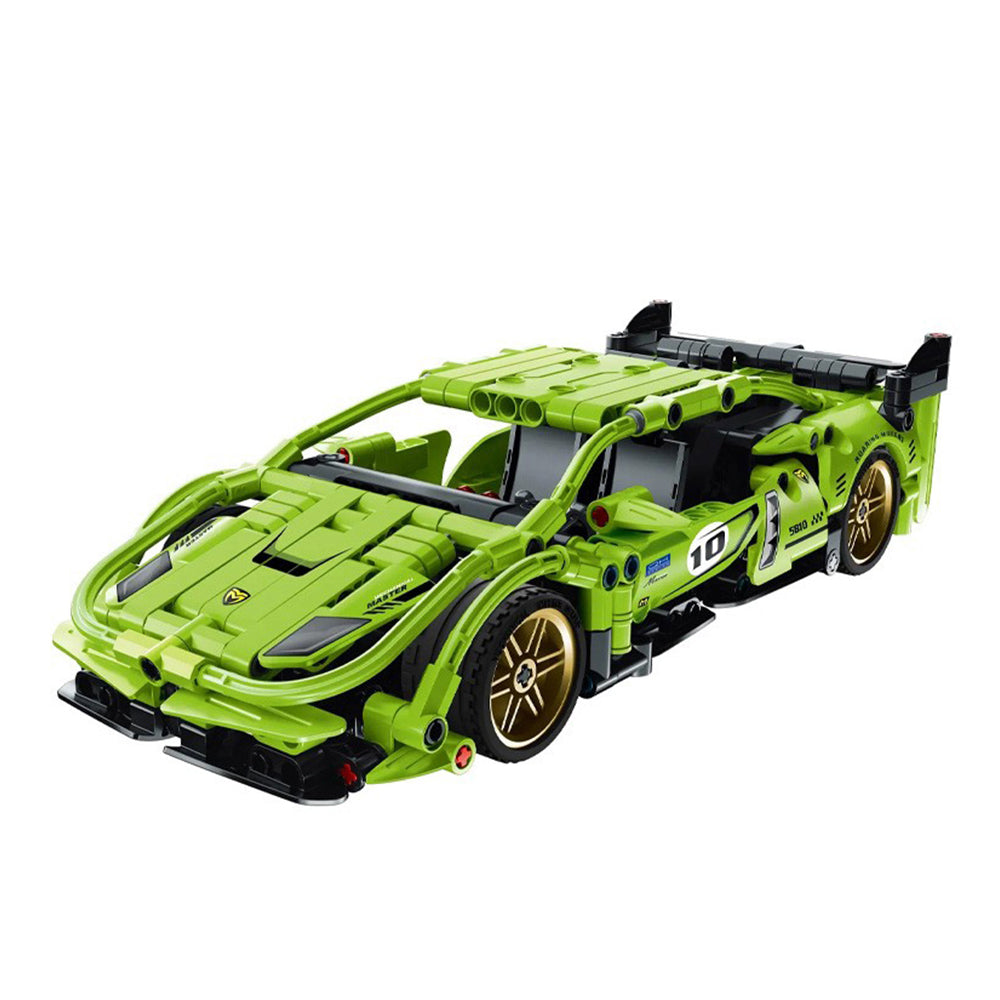 I Mechanical Master Pull Back Super Car (Green) No. 5810 457 Pieces Building Bricks Set
