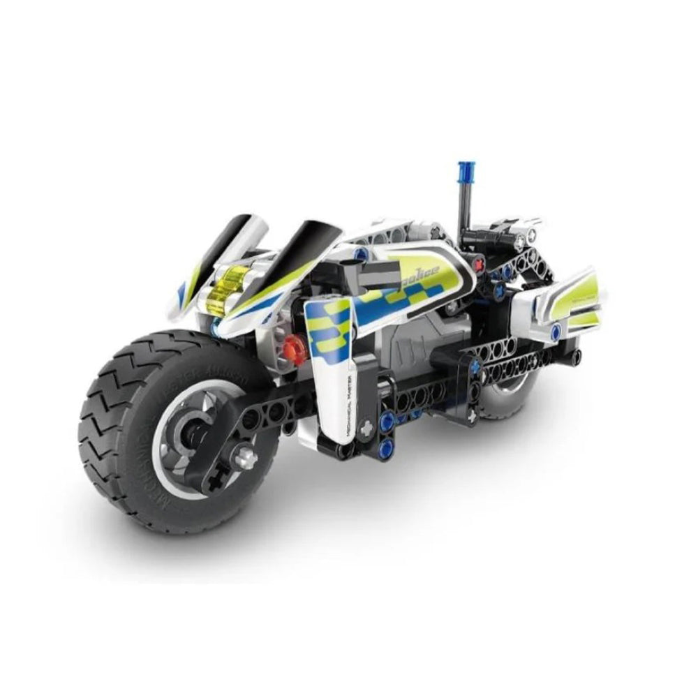 I Mechanical Master Pull Back Police Bike No. 5806 193 Pieces Building Bricks Set Main image