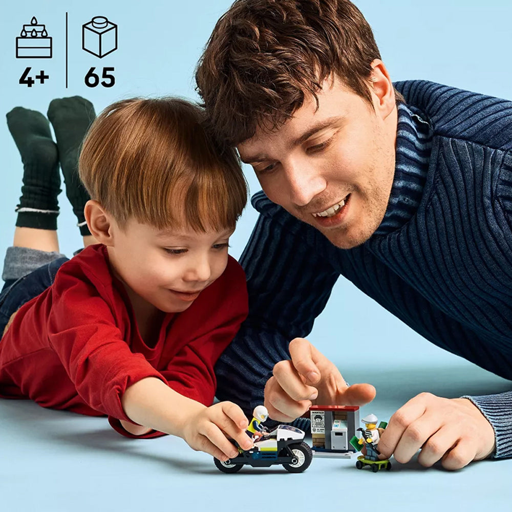 LEGO® Police Motorcycle Chase 60455, Ages 4+, Building Blocks (65 Pieces)