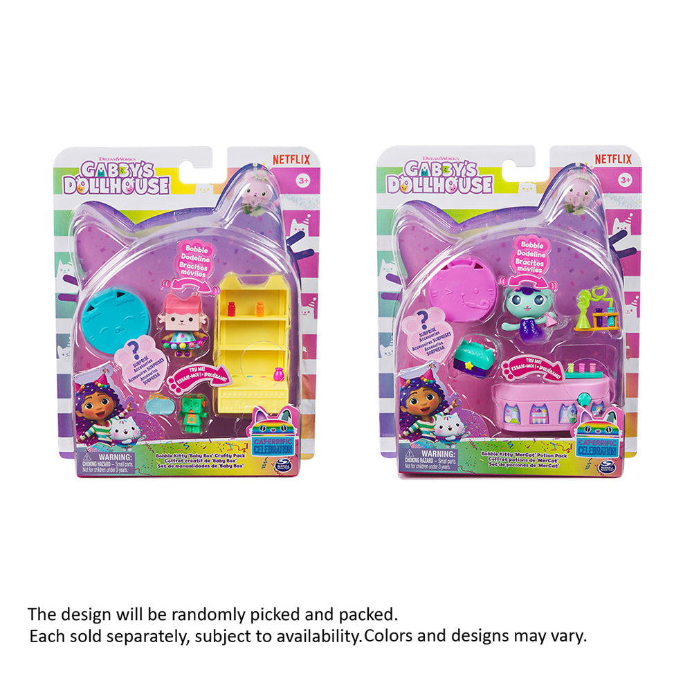 Gabby's Dollhouse Bobble Kitty "Mercat" "Baby Box" Pack Assorted