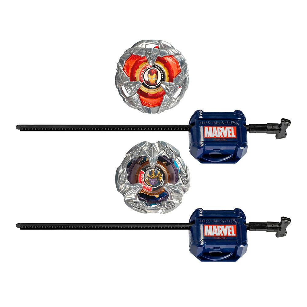 Takara Tomy Beyblade X Marvel Avengers: Iron Man 4-80B and Thanos 4-60P