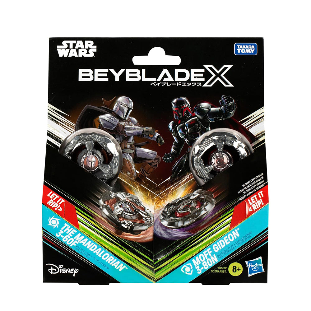 Takara Tomy Beyblade X Star Wars Set - The Mandalorian 3-60F and Moff Gideon 3-80N