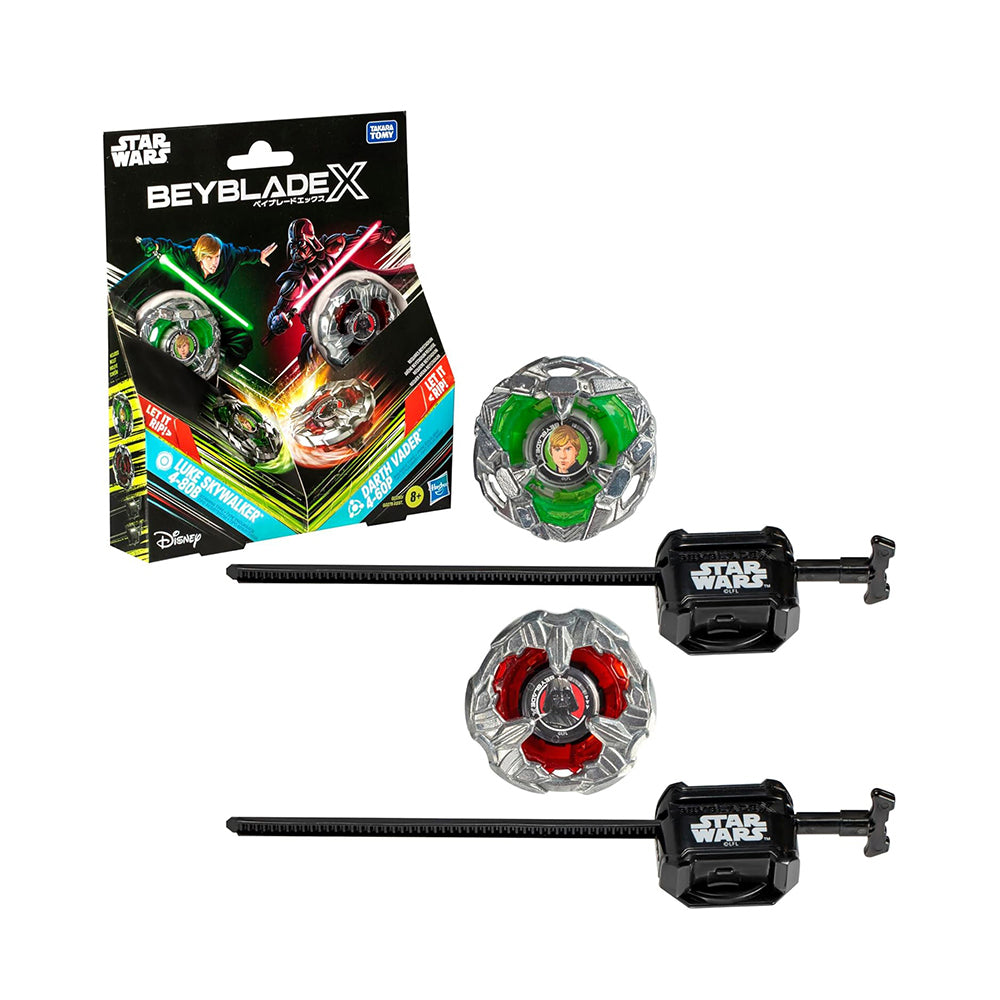 Takara Tomy Beyblade X Star Wars Set - Luke Skywalker 4-80B and Darth Vader 4-60P
