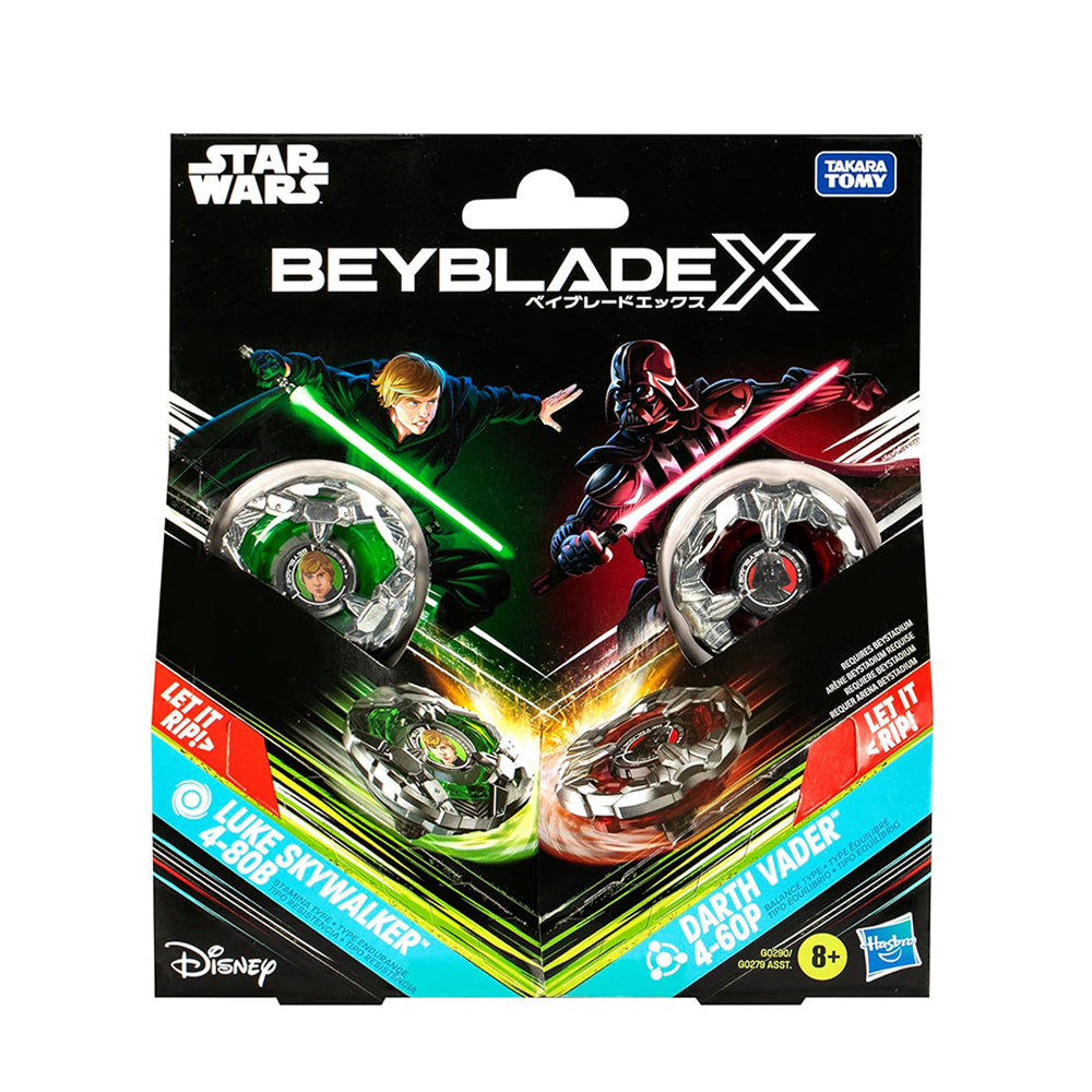 Takara Tomy Beyblade X Star Wars Set - Luke Skywalker 4-80B and Darth Vader 4-60P