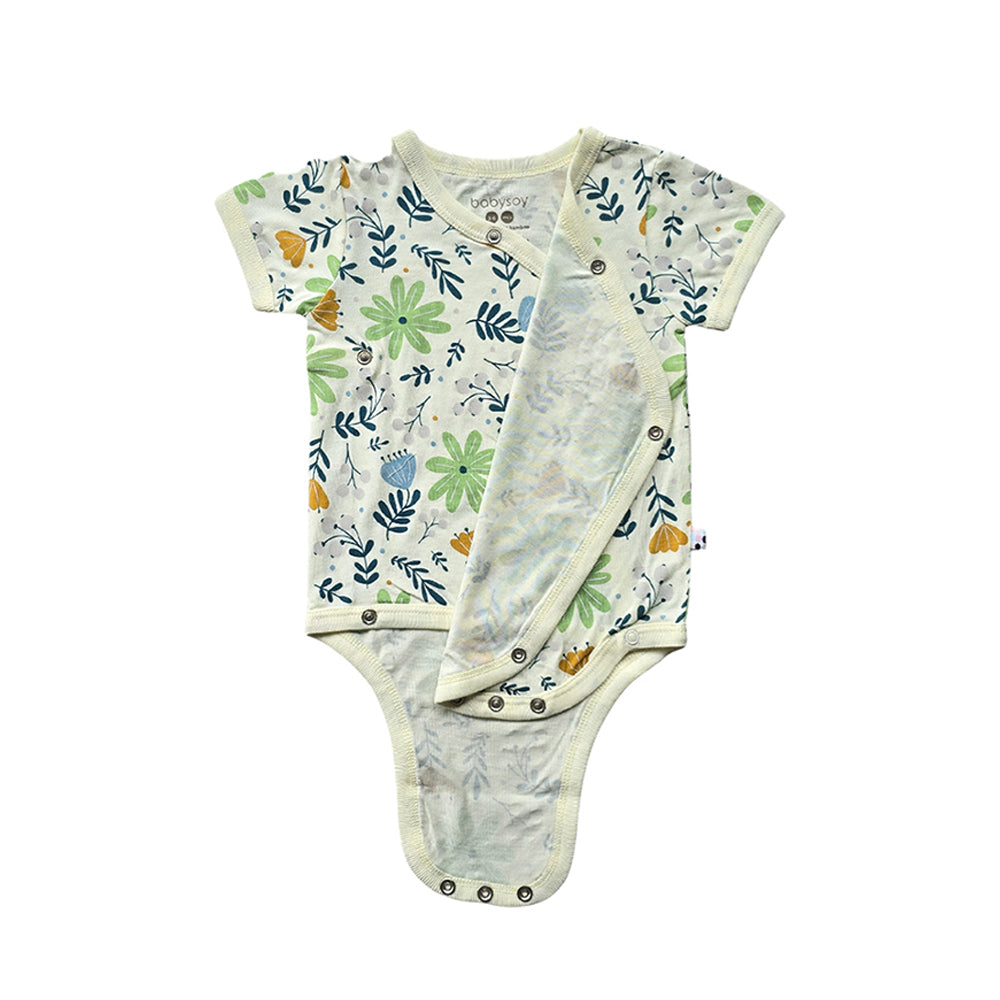 Babysoy Flowers Kimono Onesie