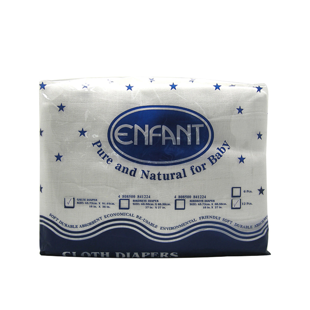 Enfant Baby 207 Lampin Cloth Gauze Diaper Pack Of 12 Main image