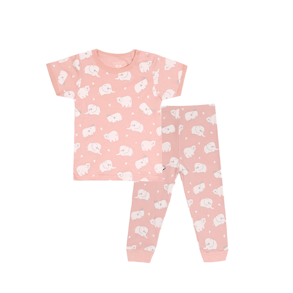 Babysoy Animal Pattern Peony 2-pc PJ Set Secondary image