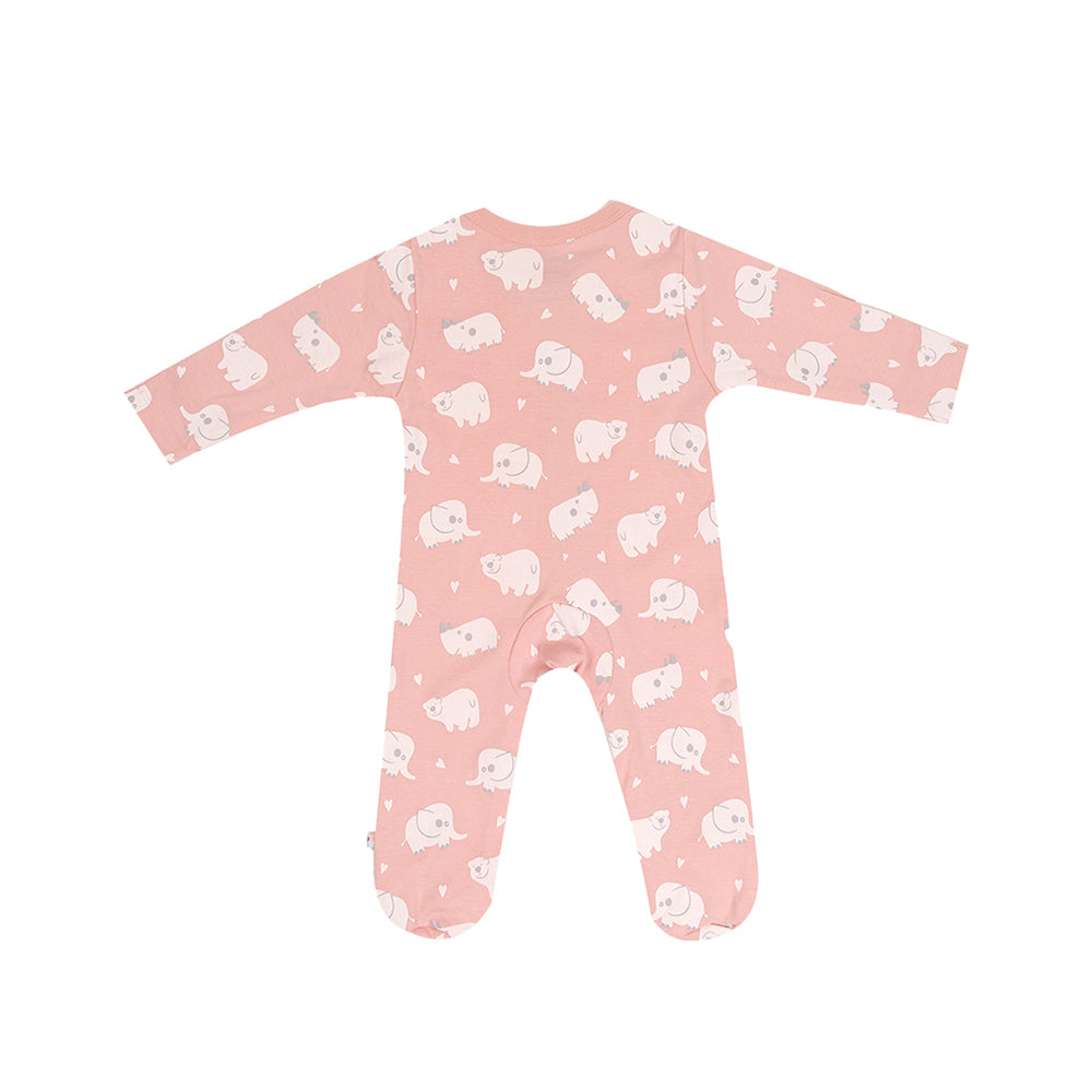 Babysoy Animal Pattern Peony Zipper Footie