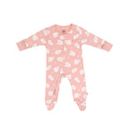 Babysoy Animal Pattern Peony Zipper Footie