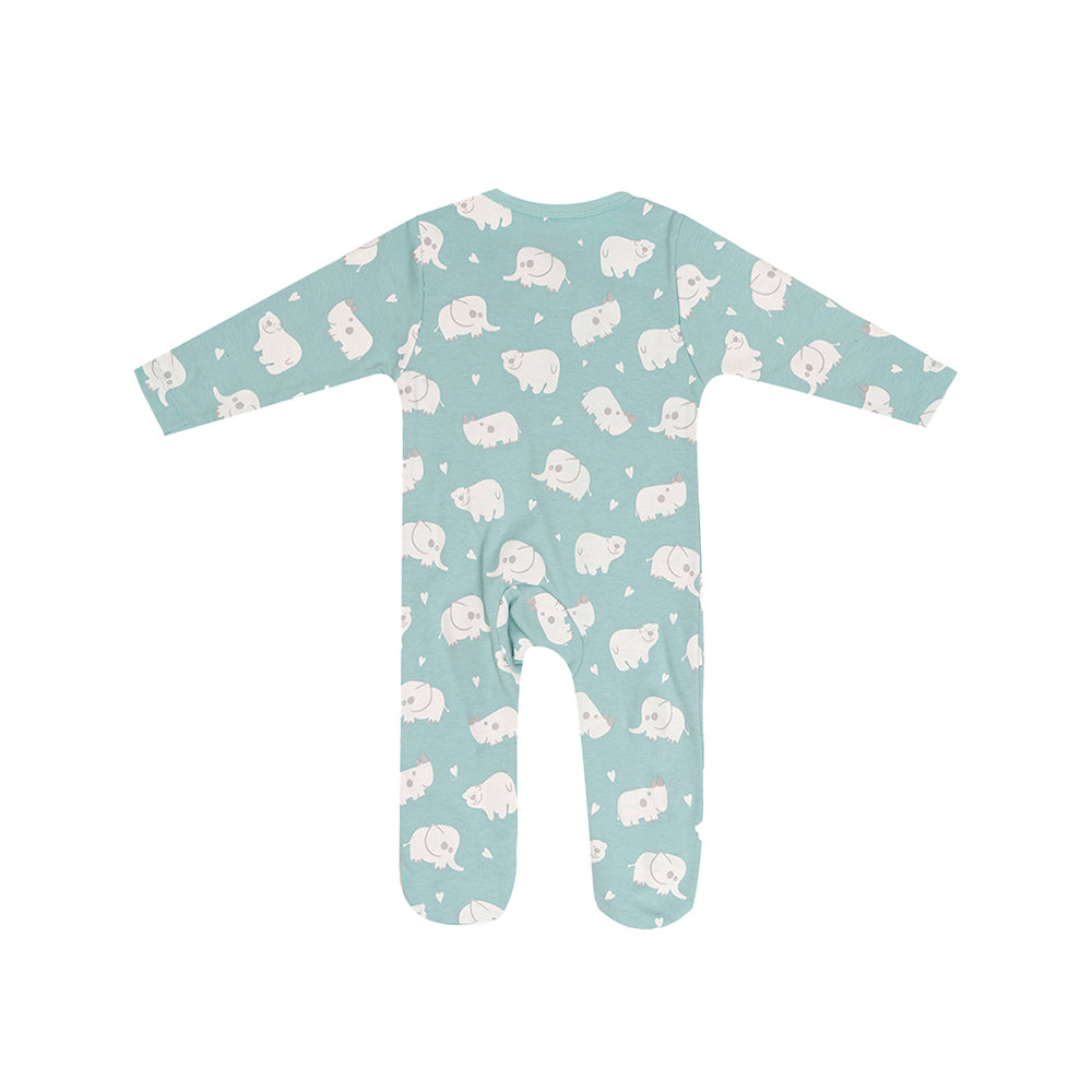 Babysoy Animal Pattern Harbor Zipper Footie for 12-18 Months