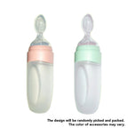 Little Green - Silicone Feeding Bottle with Spoon Pink