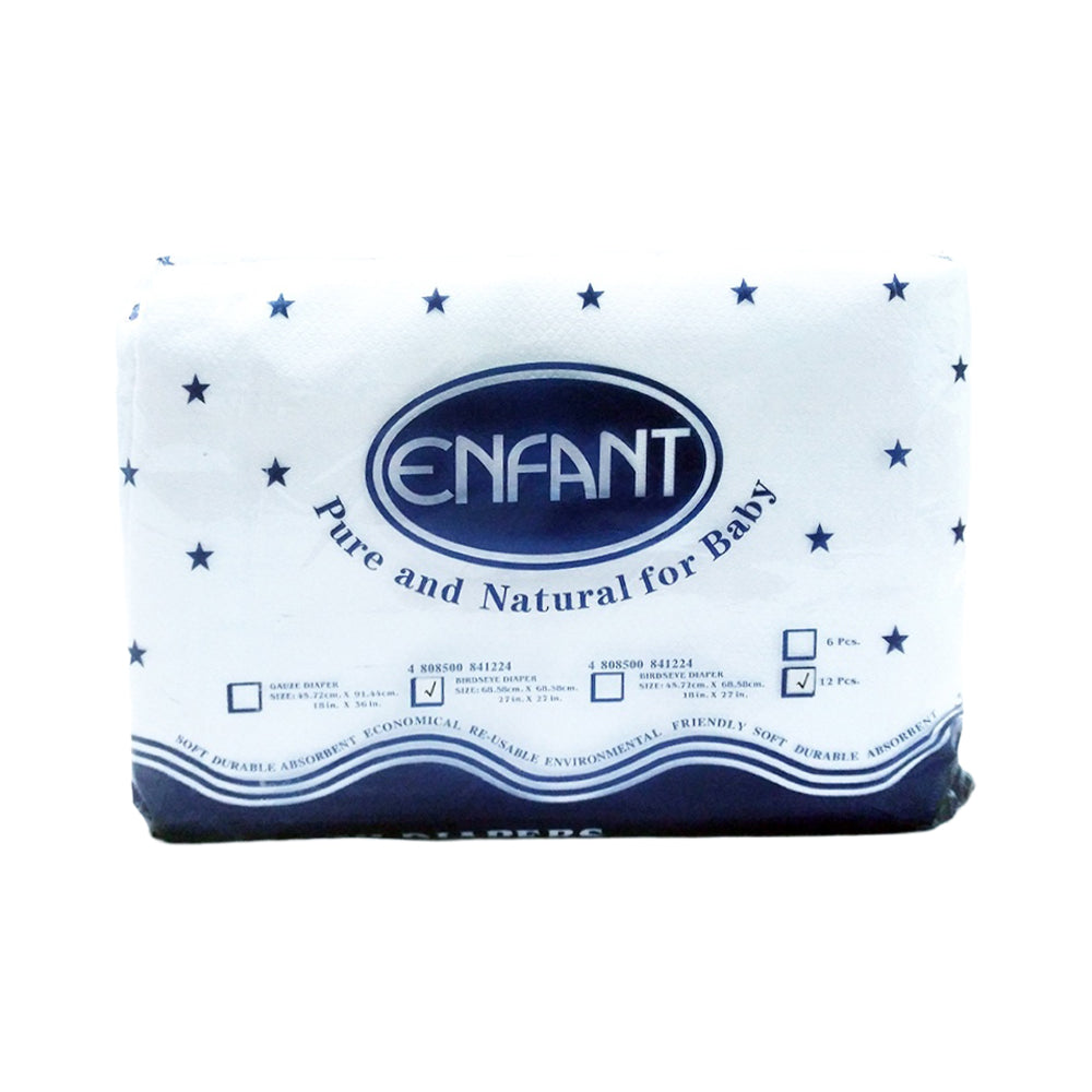 Enfant Baby 809 Lampin Cloth Birds Eye Diaper Pack Of 12