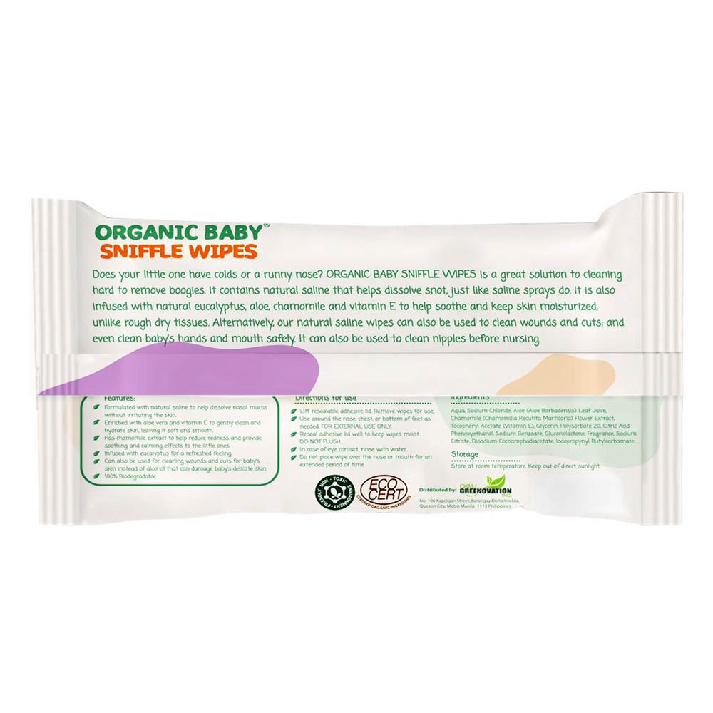 Organic Baby Sniffle Wipes 50s (Pack of 3)