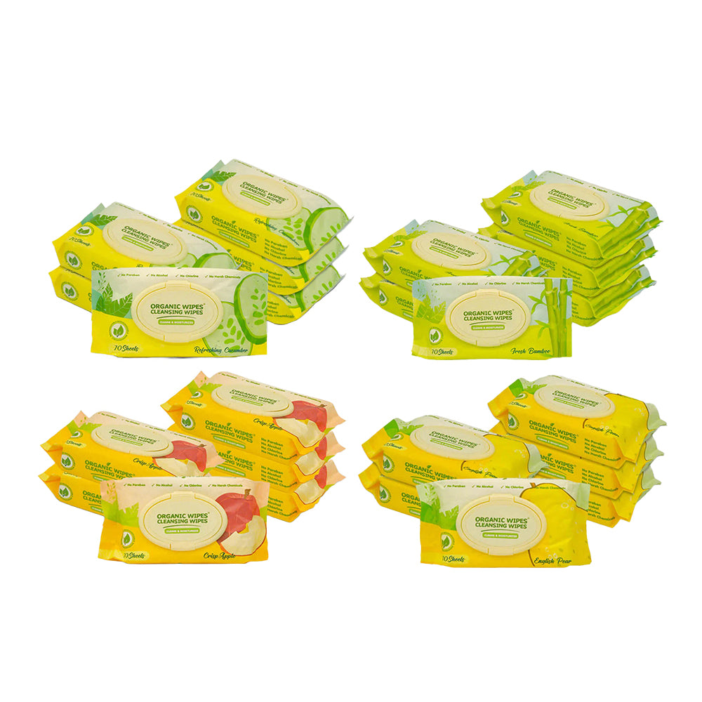Organic Wipes Cleansing Wipes 70s (Pack of 6)