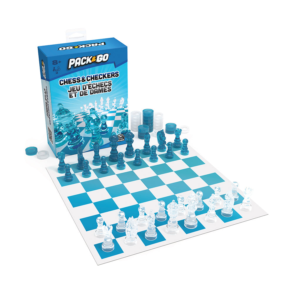 Spin Master Pack & Go Chess & Checkers Board Game