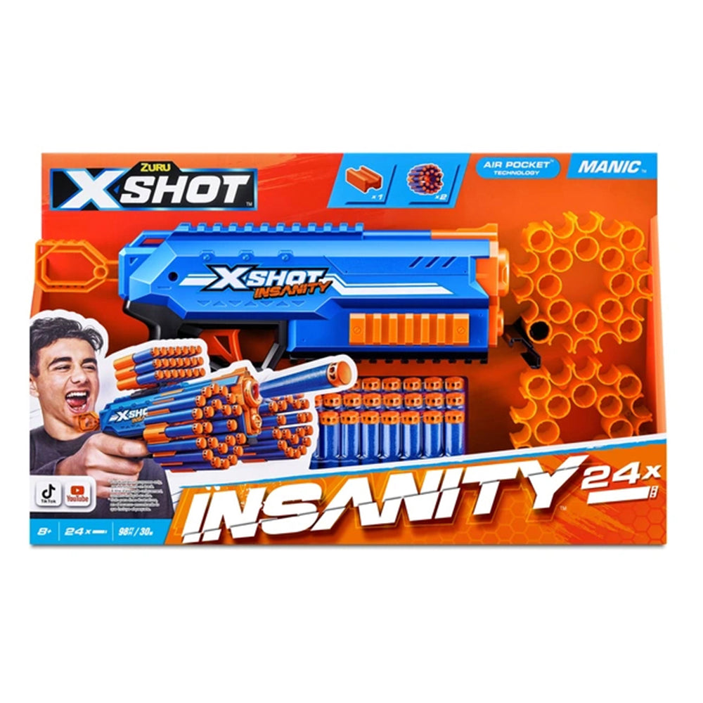Zuru X Shot Insanity - Manic, 24 Air Pocket Darts, Ages 8+ Main image