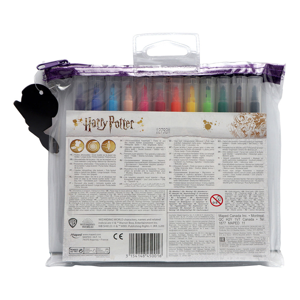 Maped Wizarding World Harry Potter - 12 Piece Ultra Washable Felt Tips Pens