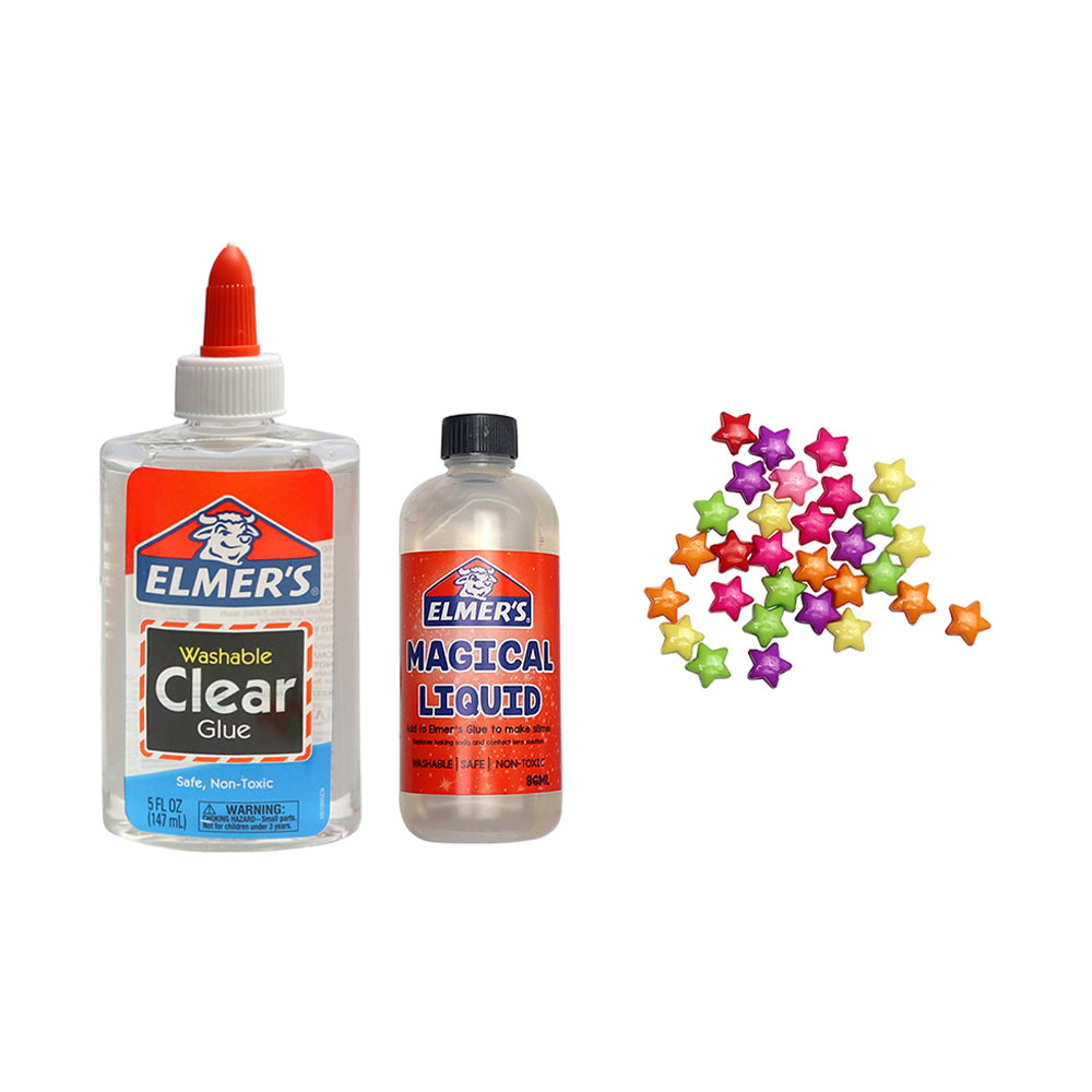 Elmers Slime Time! Fancy Slime Kit - Star Beads ( Clear Washable Glue)