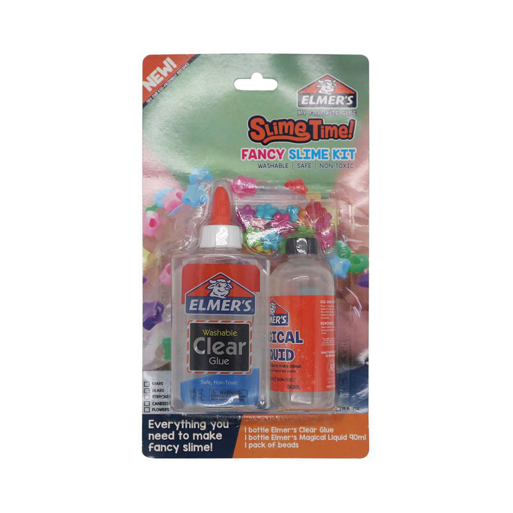 Elmers Slime Time! Fancy Slime Kit - Flower Beads ( Clear Washable Glue)