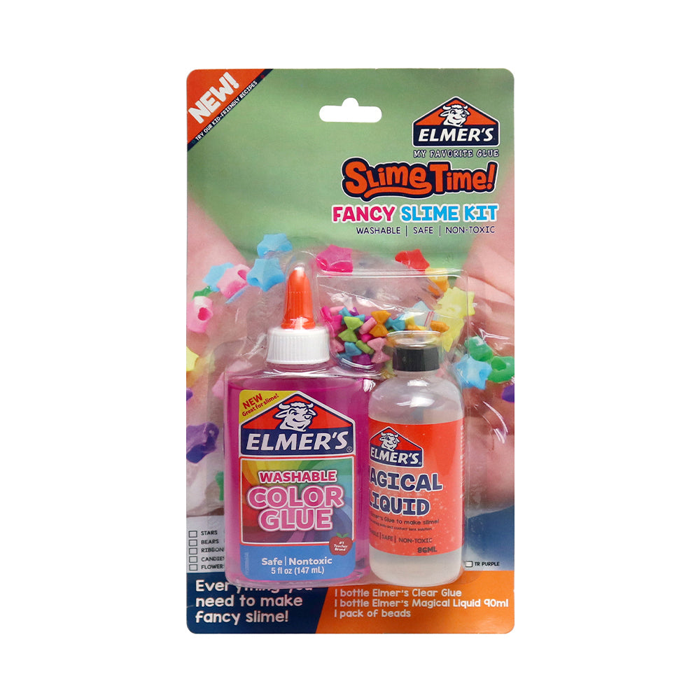 Elmers Slime Time! Fancy Slime Kit - Ribbon Beads ( Pink Washable Glue)
