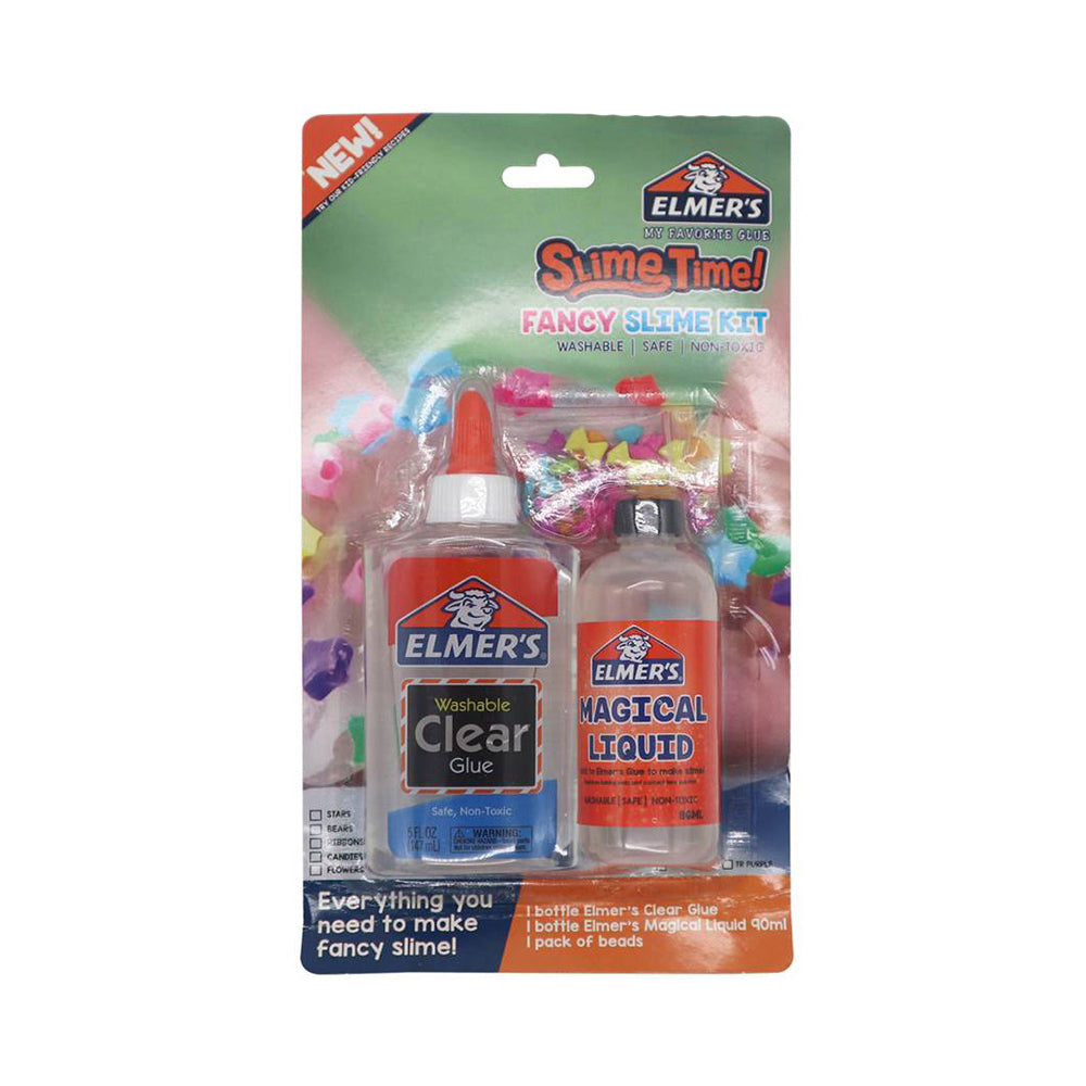 Elmers Slime Time! Fancy Slime Kit - Ribbon Beads ( Clear Washable Glue)
